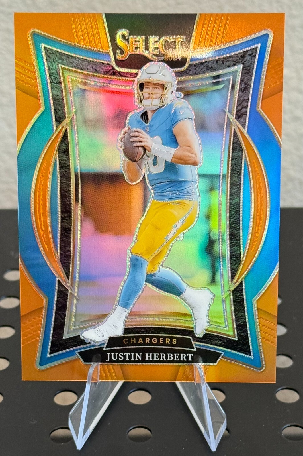 2024 Panini Select Justin Herbert - Concourse Orange Prizm /49 - Chargers