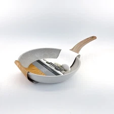 Natural Elements Woodstone 9.5" Beige Skillet Frying Pan Nonstick Heavy Duty New