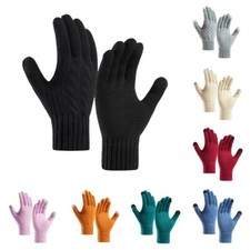 Women Knitted Crochet Full Finger Glove Winter Warm Thermal Touch Screen Gloves