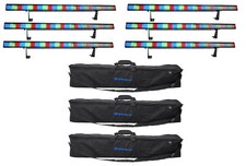 6 Chauvet COLORSTRIP 4 Ch. DMX Multi-Color DJ Light Bar/Color Strips Carry Case
