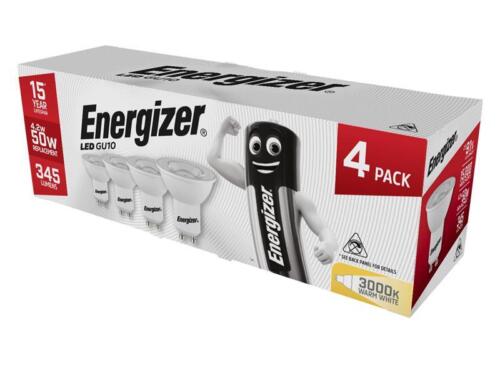 Energizer LED GU10 50° non-Graduable Ampoule, Blanc Chaud 345 Lm 4.2W (Pack 4) - Photo 1/1