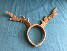 Pre-Owned Plush Christmas Reindeer Brown Antler Party Headband