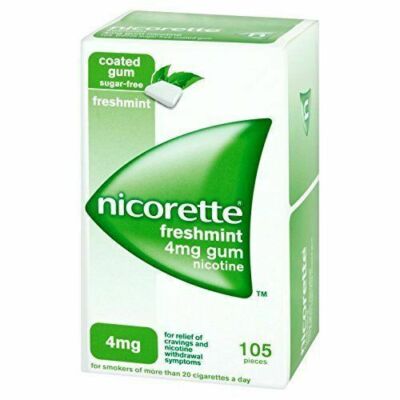 4 x Nicorette Freshmint - 4mg Kaugummi Nikotin - 105 Stück. Insgesamt 420 Teile.