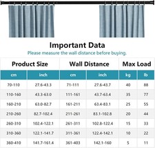 Tension Shower Doorway Curtain Rod/Adjustable 141.7-161.4 inches No Drilling ...