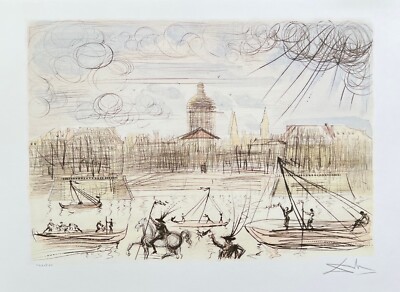 Salvador Dali ACADEMY OF FRANCE Facsimile Signed Limited Edition Art Lithograph