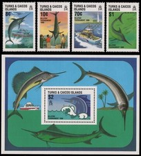 Turks & Caicos 1988 - Mi No. 819-822 & Block 73** - MNH - Fish / Fish