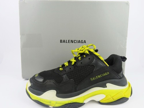 Balenciaga Triple S Black/White/Yellow Sneakers Usate EU 39 UK 6 US 9 - Imagen 2 de 14