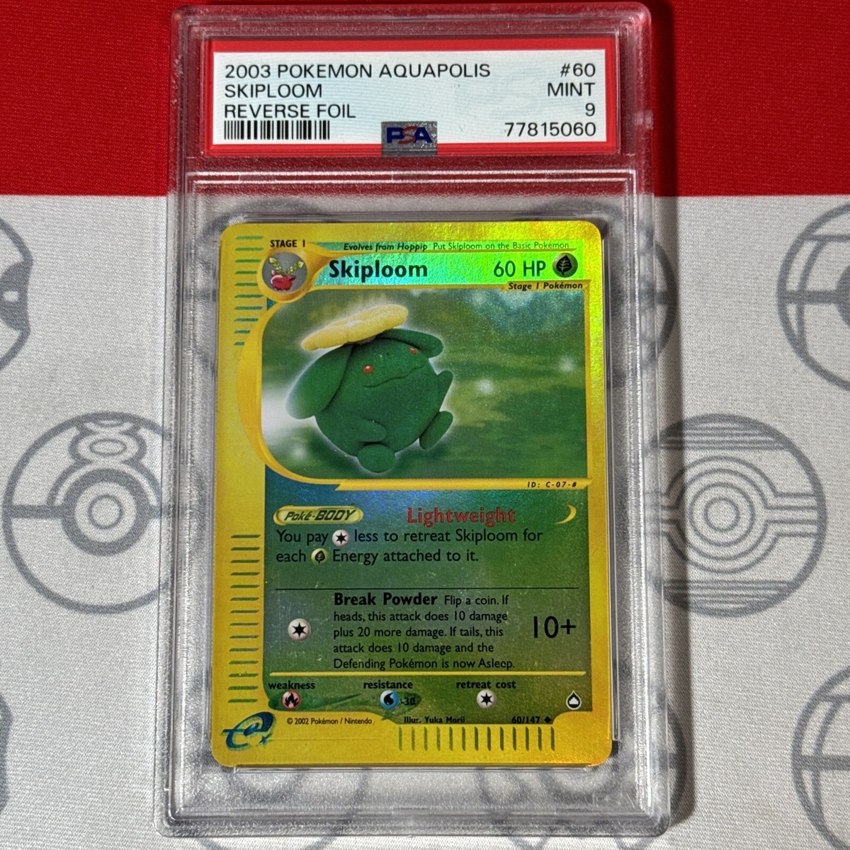 PSA 9 Skiploom Reverse Holo #60/147 2003 Pokemon Aquapolis Card