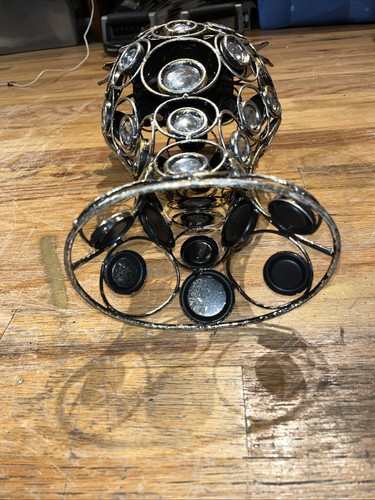 Pier One Vintage Metall Eule mit Kunstschmuck 15,5" Kunst Dekor Deko Statue - Bild 8 von 8