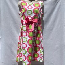 Kim Rogers  Pink & Lime Green Sleeveless Summer Geometric Circles Dress Sz 10