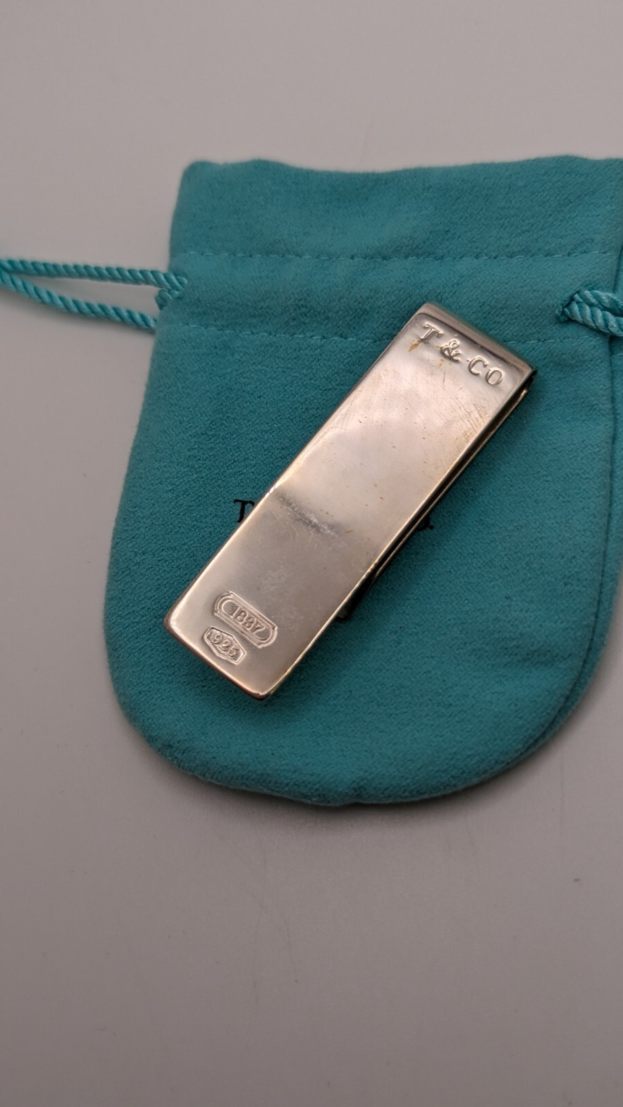 1837 Tiffany & Co Sterling Silver Money Clip 2.25 Inch Classic Design