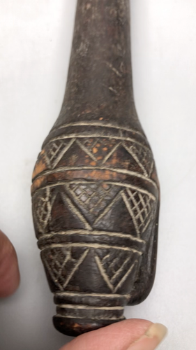 Rare Vtg Hand Carved Wood Sculpture African Art Lega Whistle made in Zaire - Video 1 of 1