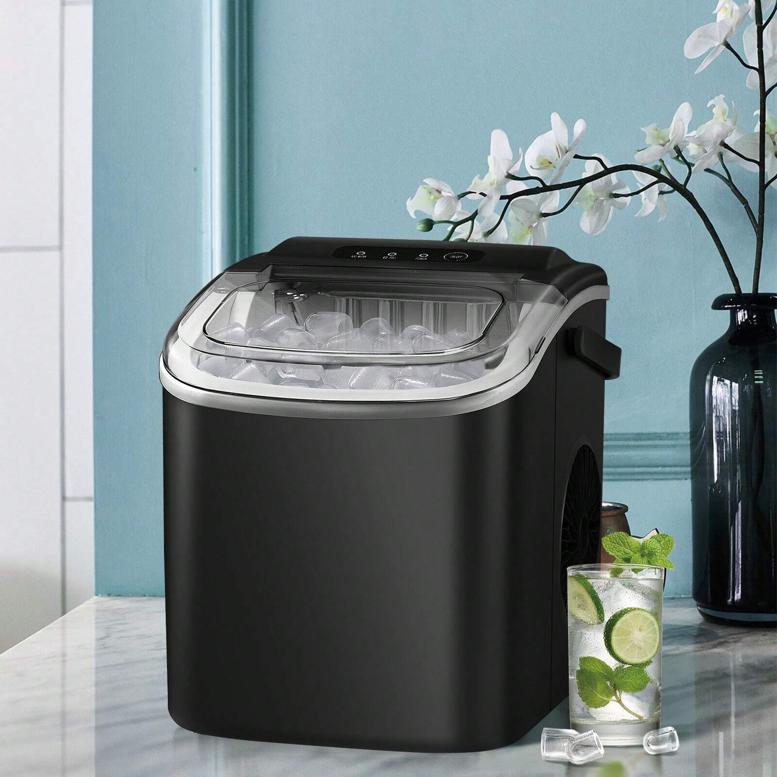 Portable Ice Maker 26.5lbs Daily with Fast 6-Minute Ice Making and Self-Cleaning Function-image