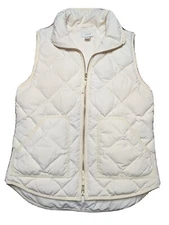$128 J. CREW Factory Down Quilted Puffer Vest Jacket Women XS X-Small 0 2 Winter