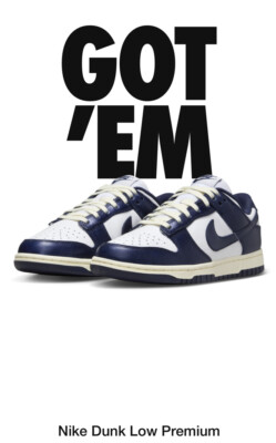 DS Brand New Nike Dunk Low PRM Vintage Navy (W) Sz-8.5W 7 Men