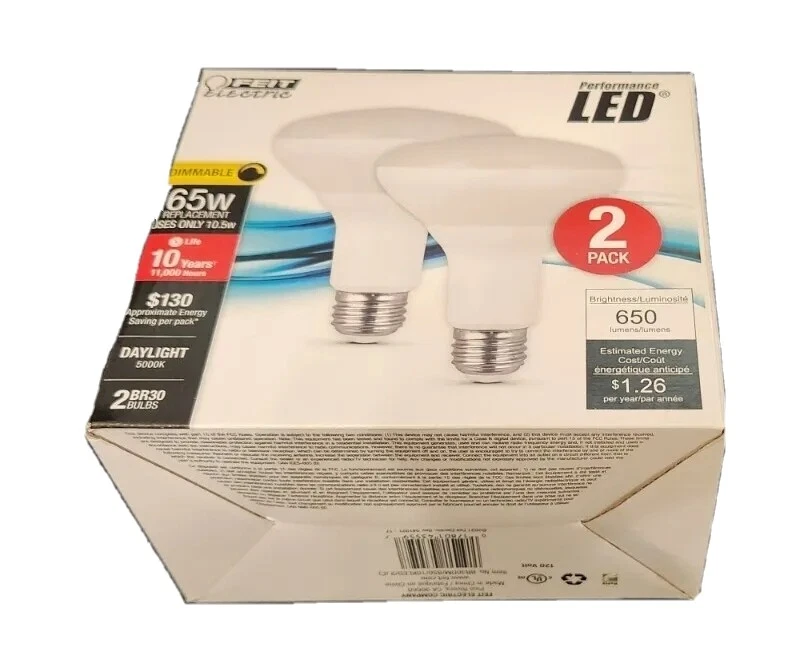 Feit Electric Dimmable LED Bulbs Br30 E26 (Medium) Daylight 65 Watt Eq. 2 Pack - Image 3 of 4
