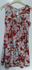 Amoretti dress sleeveless white with butterflies red grey yellowSummer M/L