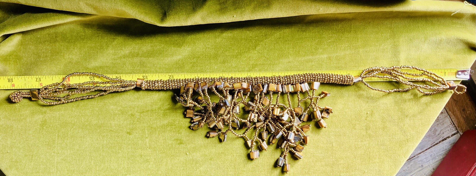 HANDMADE BOHO STATEMENT CLUSTER NECKLACE GOLD SEE… - image 2