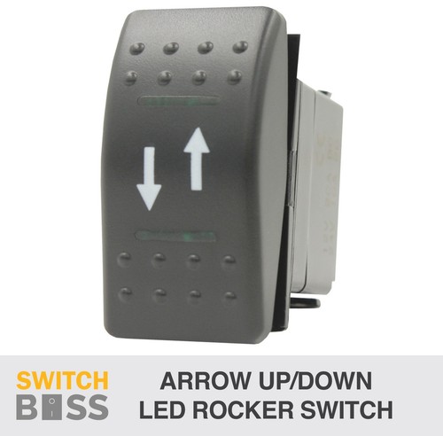 Rocker Switch UP / DOWN ARROWS - Green - LED 4x4 Toggle Boat Caravan ...