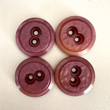 Vintage 4 Purple 2 Hole Buttons 1960s 1  1/4 inch