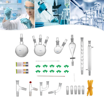 29 PCS 24/40 Advanced Organic Chemistry Lab Glassware Kit Lab Chemilcal Unit