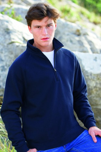 Loom GREY Zip Neck Sweatshirt Jumper 