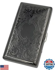 Cigarette Case Victorian Style Metal Holder for Regular, King and 100's Size 