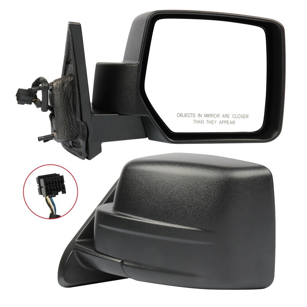 For 2007-2014 Jeep Patriot Black Power Left + Right Side View Mirrors Pair