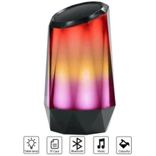 Wireless Bluetooth Speaker Portable Crystal LED Colorful Light Clear Stereo Bass