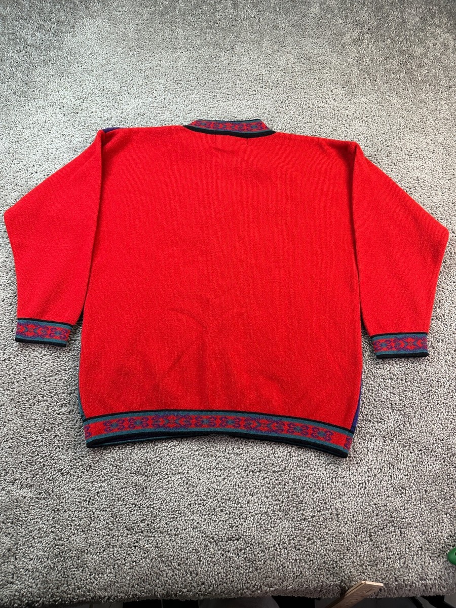 VINTAGE Snowy Peak New Zealand Sweater Womens M Red Blue VINTAGE Snowy Peak New Zealand Sweater Womens M Red Blue