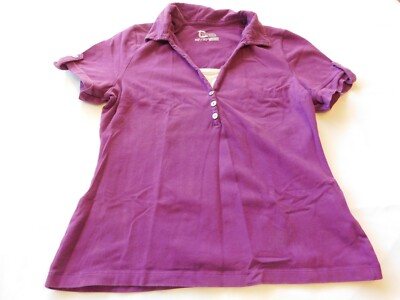 Classic Elements Size MP Petite ladies women's Purple Short Sleeve polo shirt