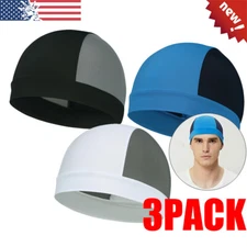 3x Cooling Skull Cap Helmet Liner Sweat Wicking Running Beanie Hat for Men Women
