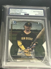ETHAN SALAS SIGNED 2023 BOWMAN CHROME MOJO PSA DNA CERTIFIED AUTO PADRES BCP171