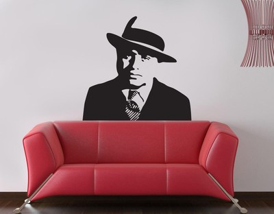 Gangster Al Capone WALL STICKER Decal Art Mural Stencil Silhouette ST154