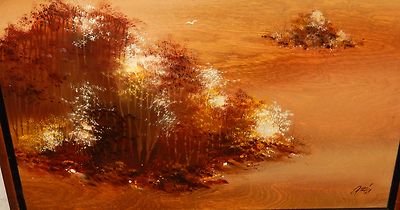 FRANK GIKIU ORIGINAL OIL ON WOOD BOARD LANDSCAPE PAINTING | eBay