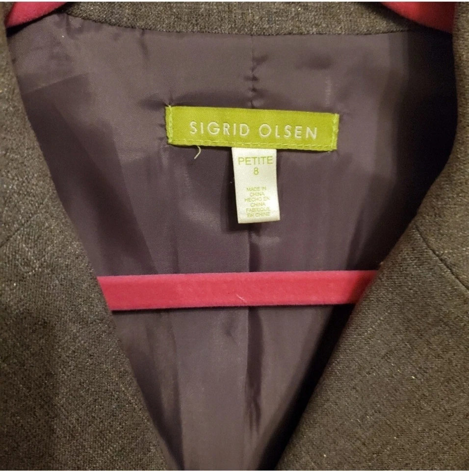 Sigrid Olsen Women Brown Jacket with gold thread casual or work 8P - Image 3 of 4