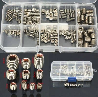 5A-STAR） 200pcs Steel Allen Head Socket Hex Grub Screws for Door Handles Headless Bolt