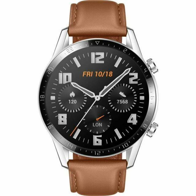 Huawei WATCH GT 2 46mm Cassa Argento in Acciaio Cinturino in Pelle  Marrone,Orologio Intelligente - (55024317) | Acquisti Online su eBay