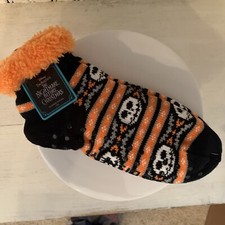 Disney Nightmare Before Christmas Jack Fuzzy Knit Slipper Sock - NWT 