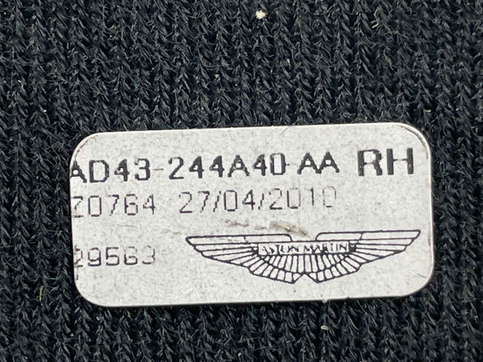 2010 Aston Martin Rapide All Interior Roof Trim Panels Gray Suede AD43-25515-AE