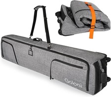 Ski Bag with Wheels Padded Snowboard Bag for Air Travel 600D Waterproof Fabric