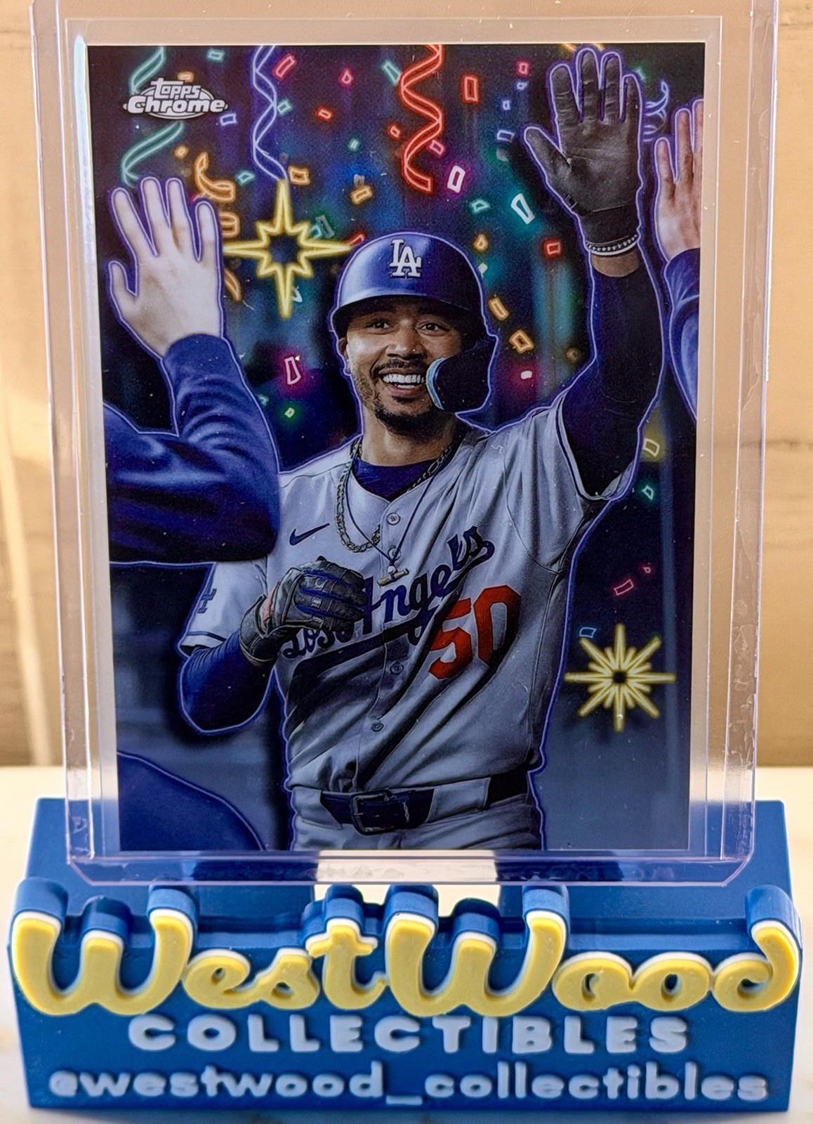 2025 Topps Chrome Update Mookie Betts CELEBRACION SSP Los Angeles Dodgers
