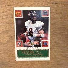 1986 McDonald's Play & Win All-Star Team Jim McMahon Green Tab - 