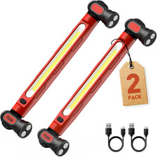 2Pack under Hood Work Light Bar, 3000LM LED Magnetic Light Bar with Hooks, 5200
