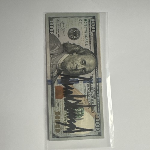 Donald Trump Signed $100 Bill. Full Signature.guaranteed To Pass