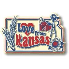 "Love from Kansas" Vintage State Magnet by Classic Magnets