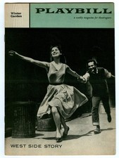 Vintage 1958 WEST SIDE STORY at Winter Garden BROADWAY Playbill! Original Run!