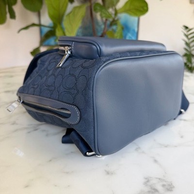 NWT COACH Pace Large Backpack In Signature Jacquard Blue Denim