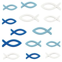 Holz Deko Fische Streudeko Taufe Konfirmation Kommunion 144 StüCk 3 Farben