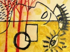 Alan Lofsness - Contemporary Art - Landscape   14 x 18 in.  mixed-media painting